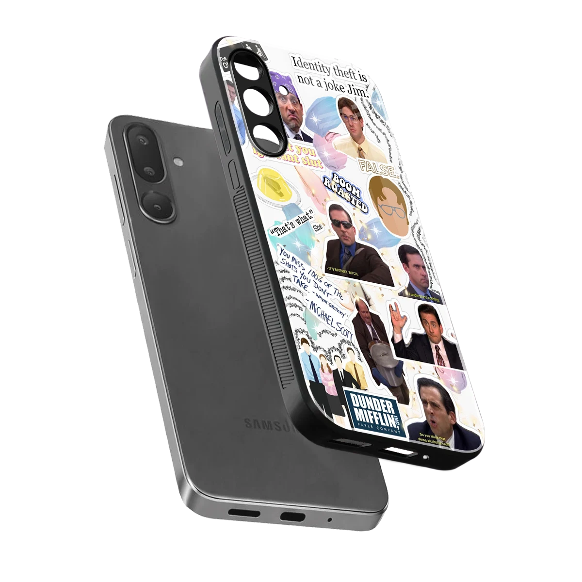 Office Mix sleek samsung galaxy m36 5g cover with tempered glass back and TPU edges