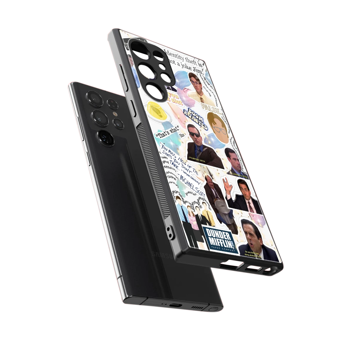 Office Mix sleek samsung galaxy s23 ultra cover with tempered glass back and TPU edges