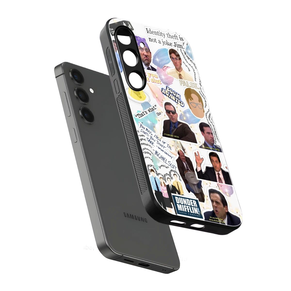 Office Mix sleek samsung galaxy s25 plus cover with tempered glass back and TPU edges