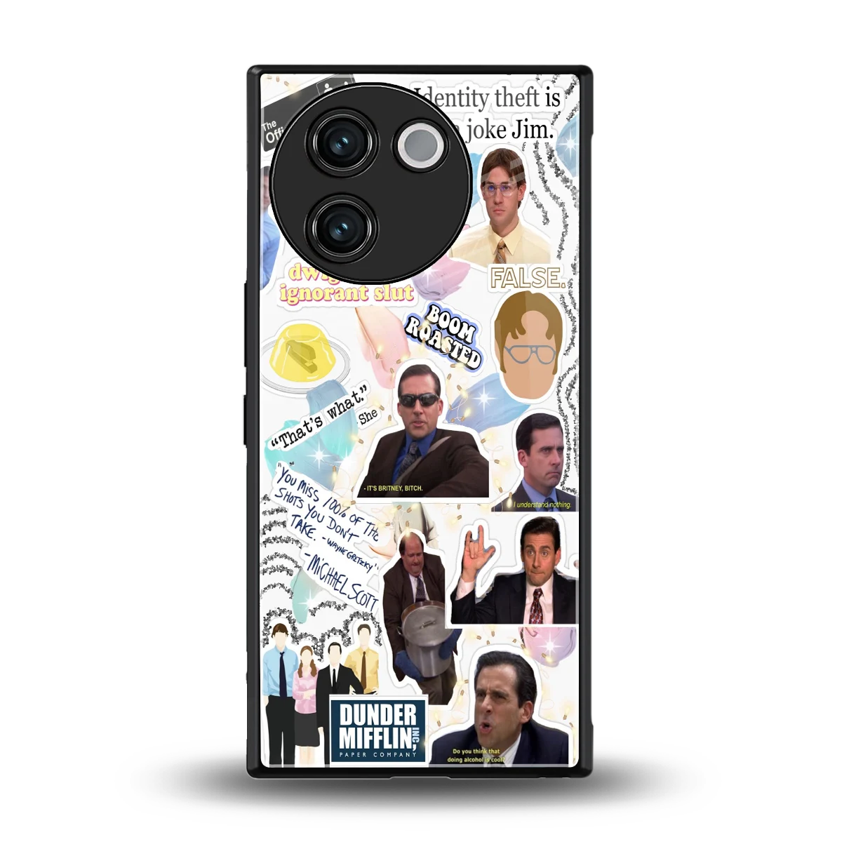 Office Mix back phone cover | glass case for vivo v30e