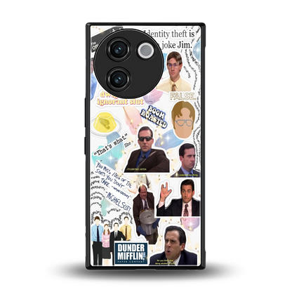Office Mix back phone cover | glass case for vivo v30e
