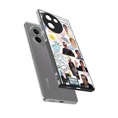 Office Mix sleek vivo v30e cover with tempered glass back and TPU edges