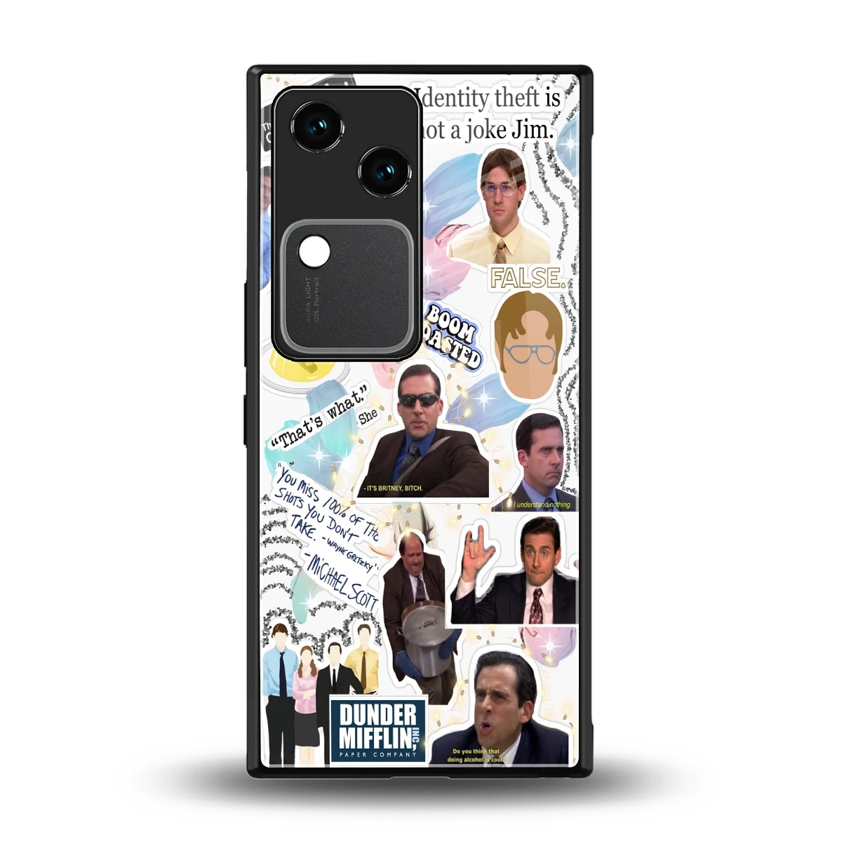 Office Mix back phone cover | glass case for vivo v30