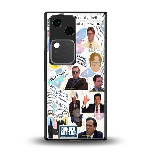 Office Mix back phone cover | glass case for vivo v30