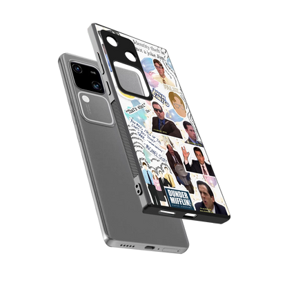 Office Mix sleek vivo v30 cover with tempered glass back and TPU edges