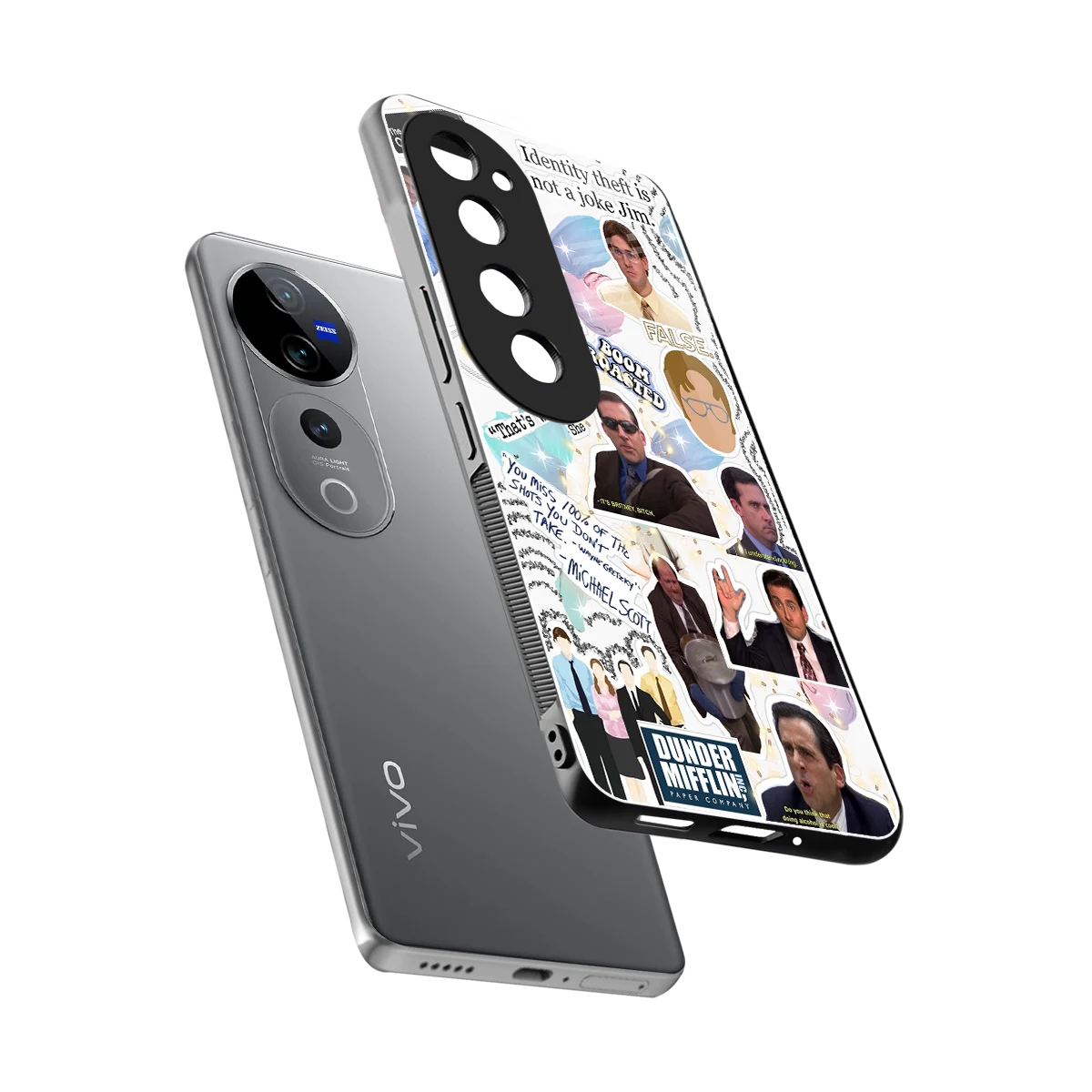 Office Mix sleek vivo v40 pro cover with tempered glass back and TPU edges