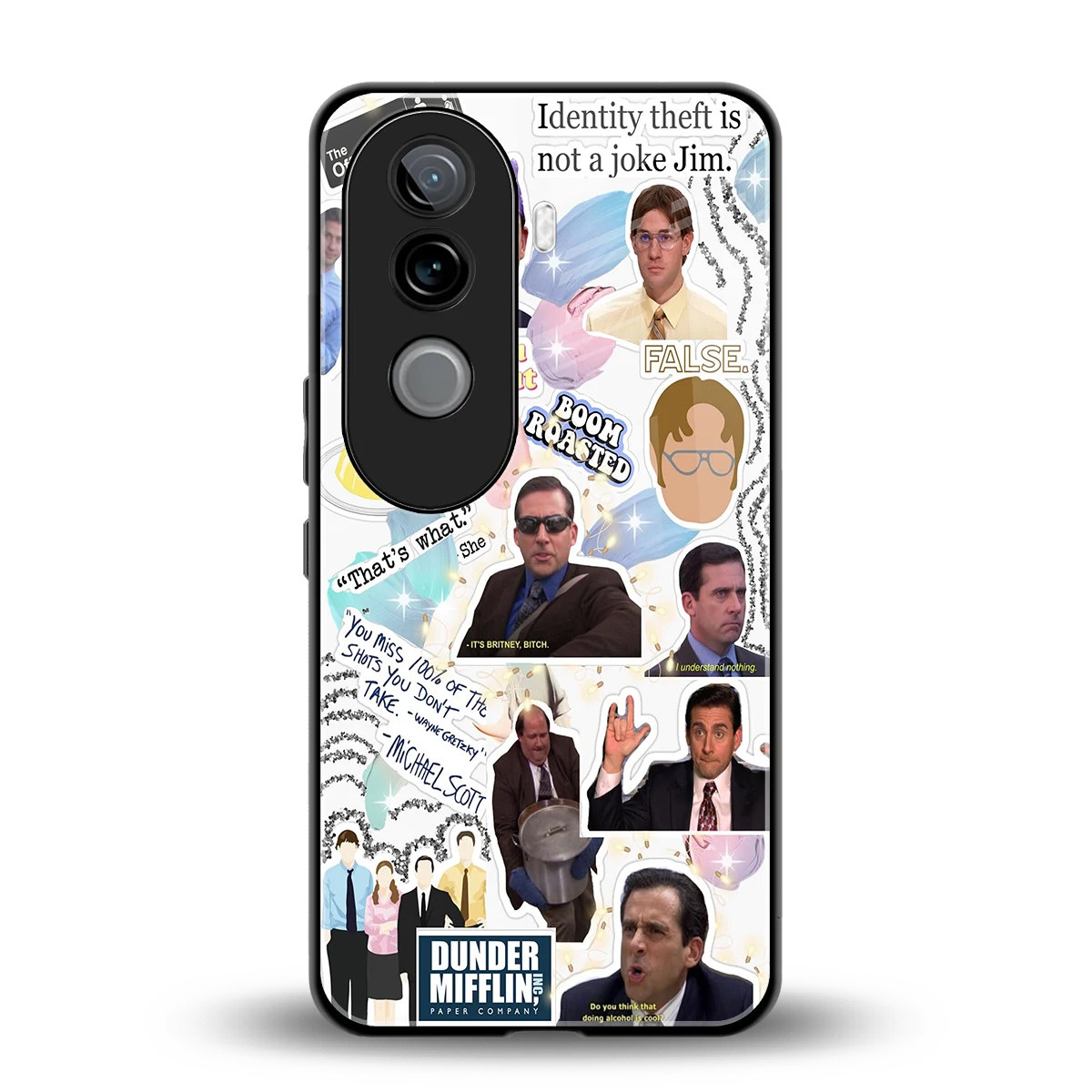 Office Mix back phone cover | glass case for vivo v40e