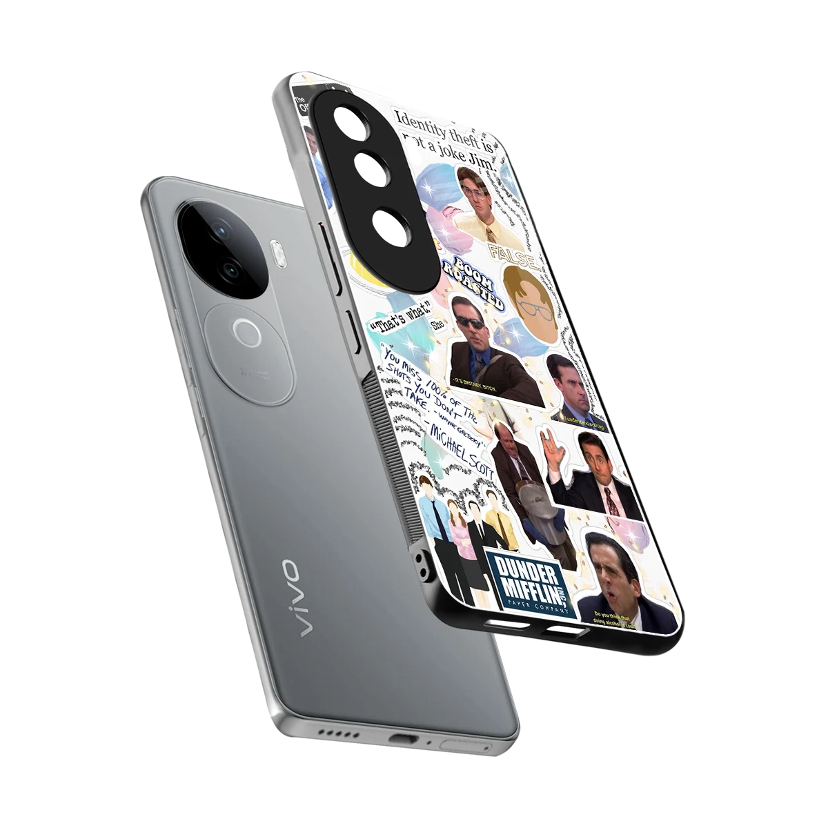 Office Mix sleek vivo v40e cover with tempered glass back and TPU edges