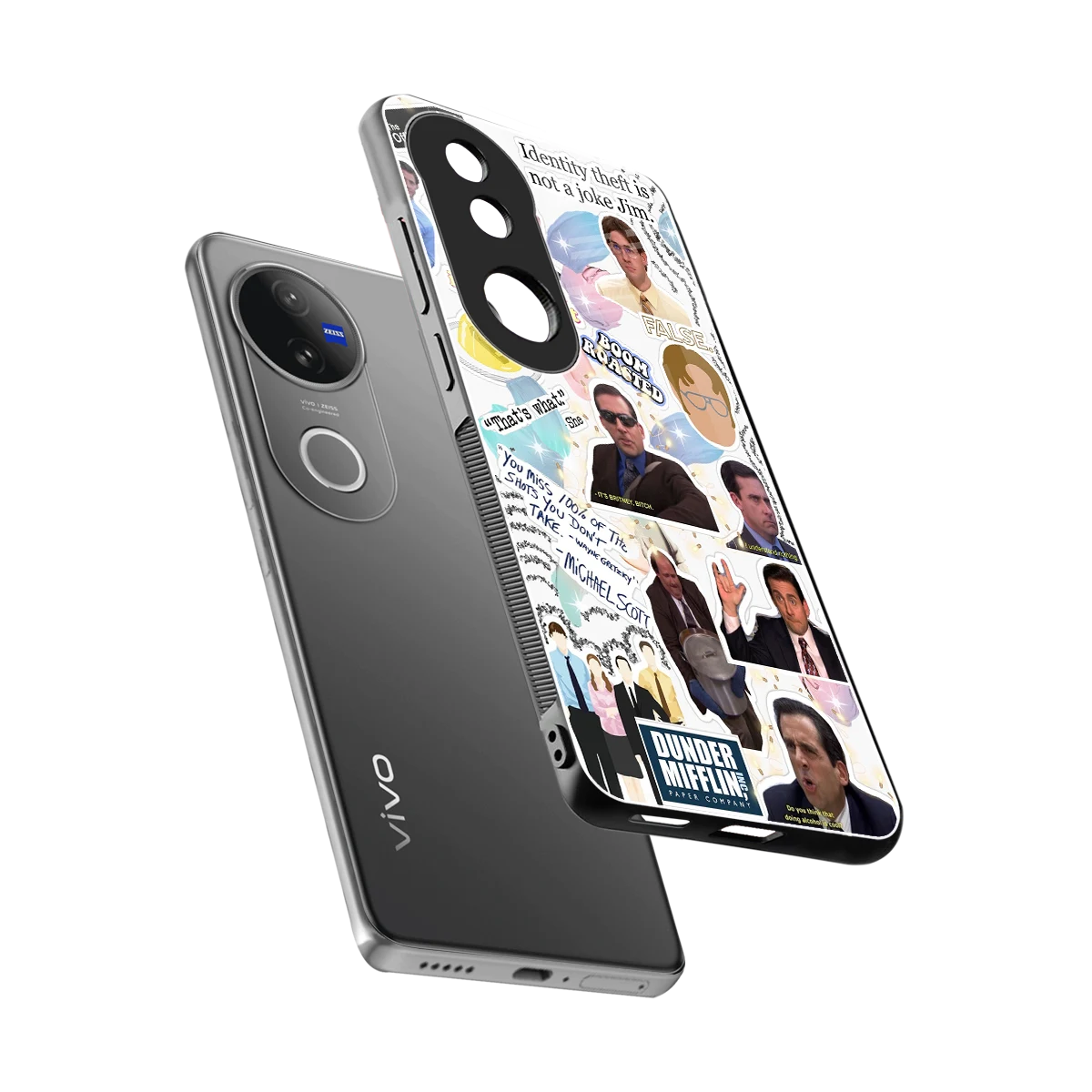 Office Mix sleek vivo v50 cover with tempered glass back and TPU edges