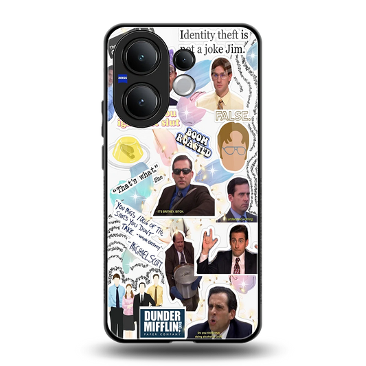 Office Mix back phone cover | glass case for vivo v60
