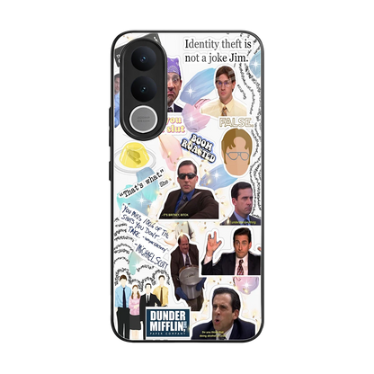 Office Mix back phone cover | glass case for vivo v70 fe