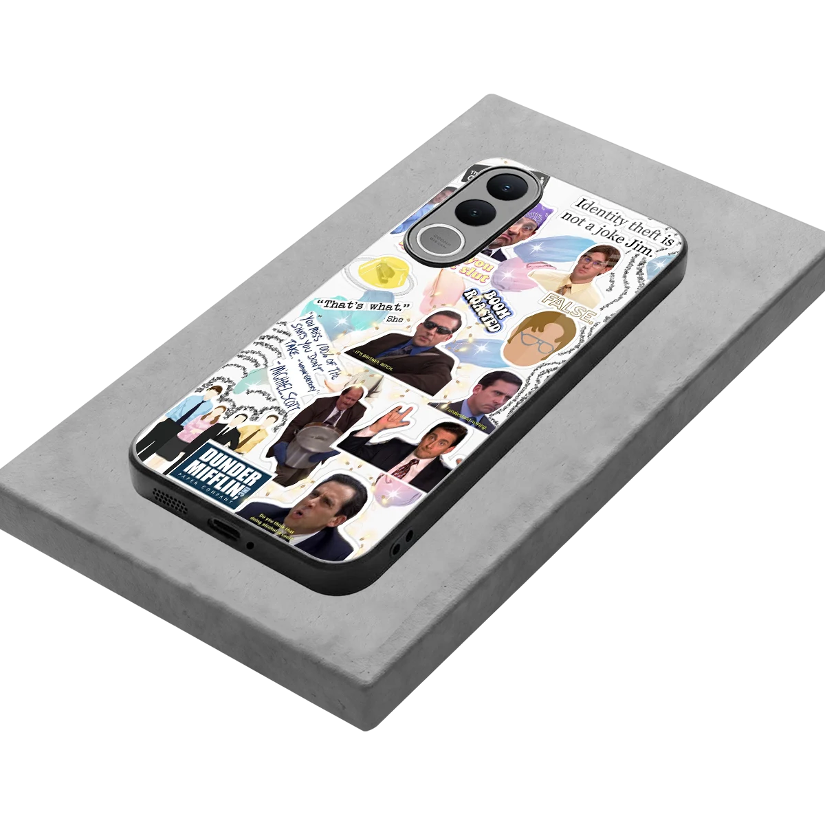 Office Mix stylish phone case for vivo v70 fe | glossy glass and slim fit