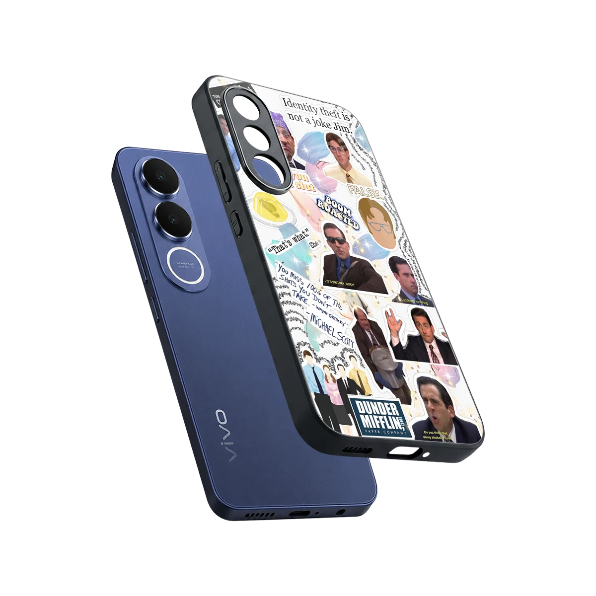 Office Mix sleek vivo v70 fe cover with tempered glass back and TPU edges