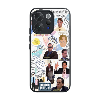 Office Mix back phone cover | glass case for vivo v70 elite