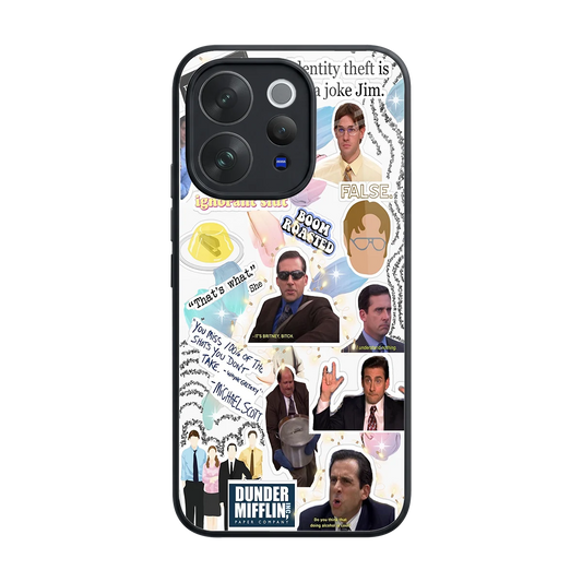 Office Mix back phone cover | glass case for vivo v70 elite