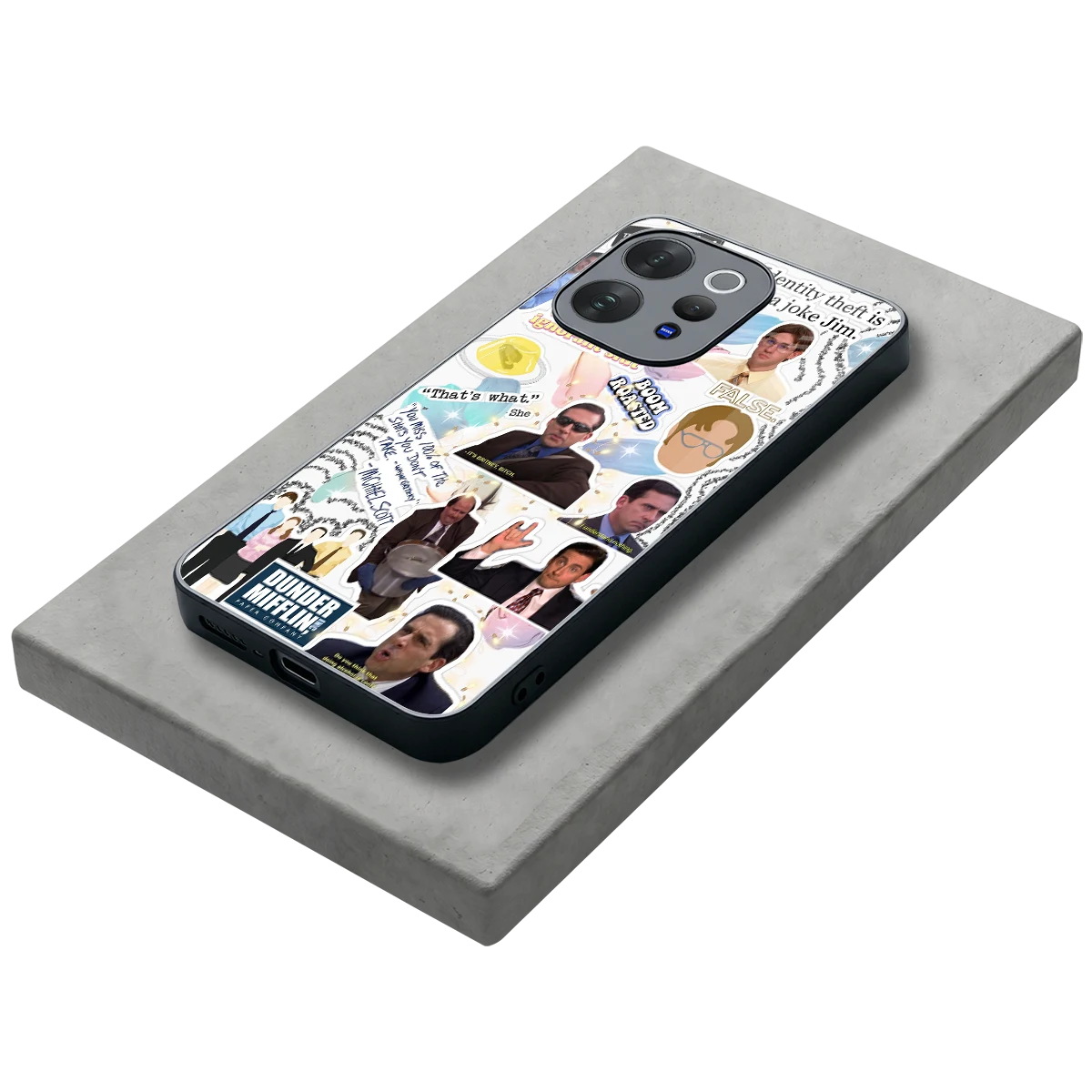 Office Mix stylish phone case for vivo v70 | glossy glass and slim fit