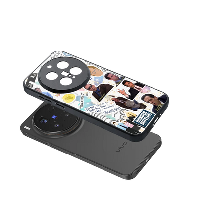 Office Mix sleek vivo x300 pro cover with tempered glass back and TPU edges