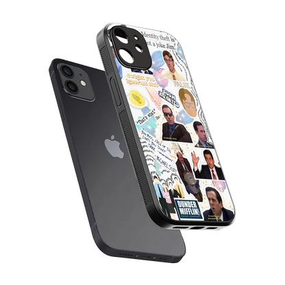 Office Mix sleek iphone 12 cover with tempered glass back and TPU edges
