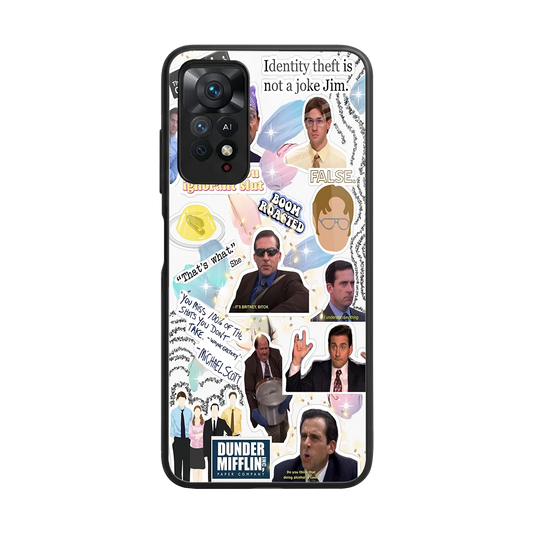 Office Mix back phone cover | glass case for redmi note 11 pro