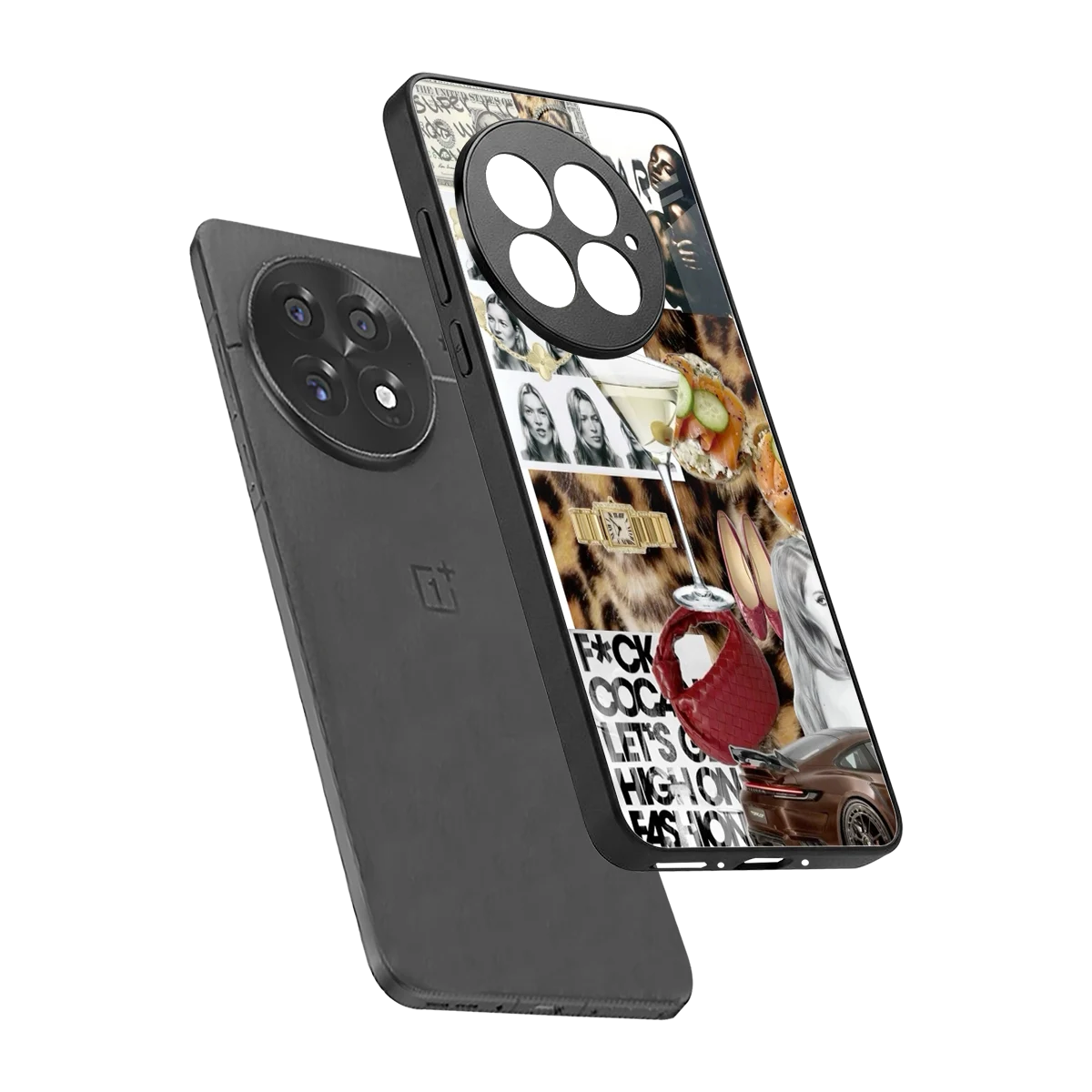 Old Money Mood sleek oneplus 13 cover with tempered glass back and TPU edges