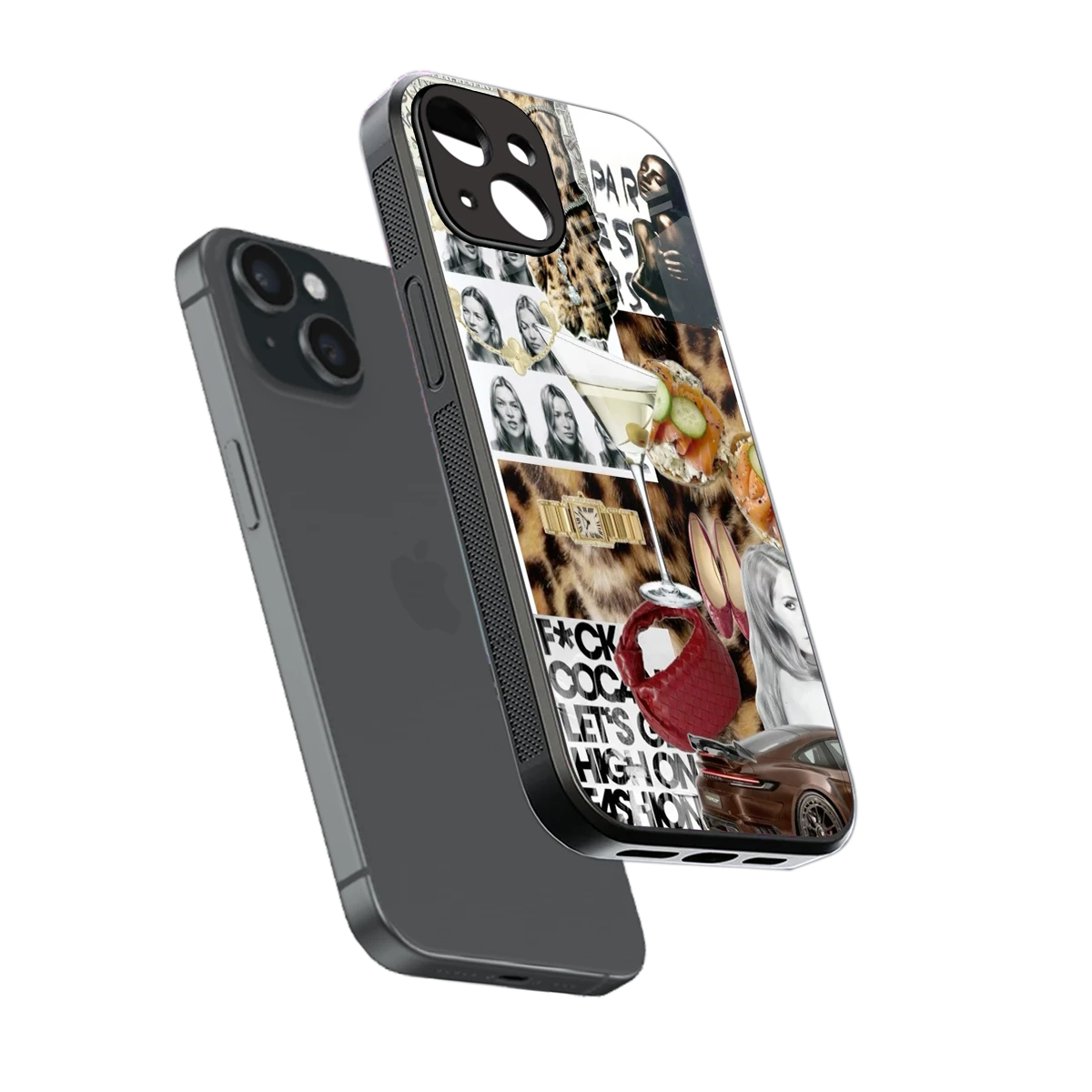 Old Money Mood sleek iphone 14 cover with tempered glass back and TPU edges