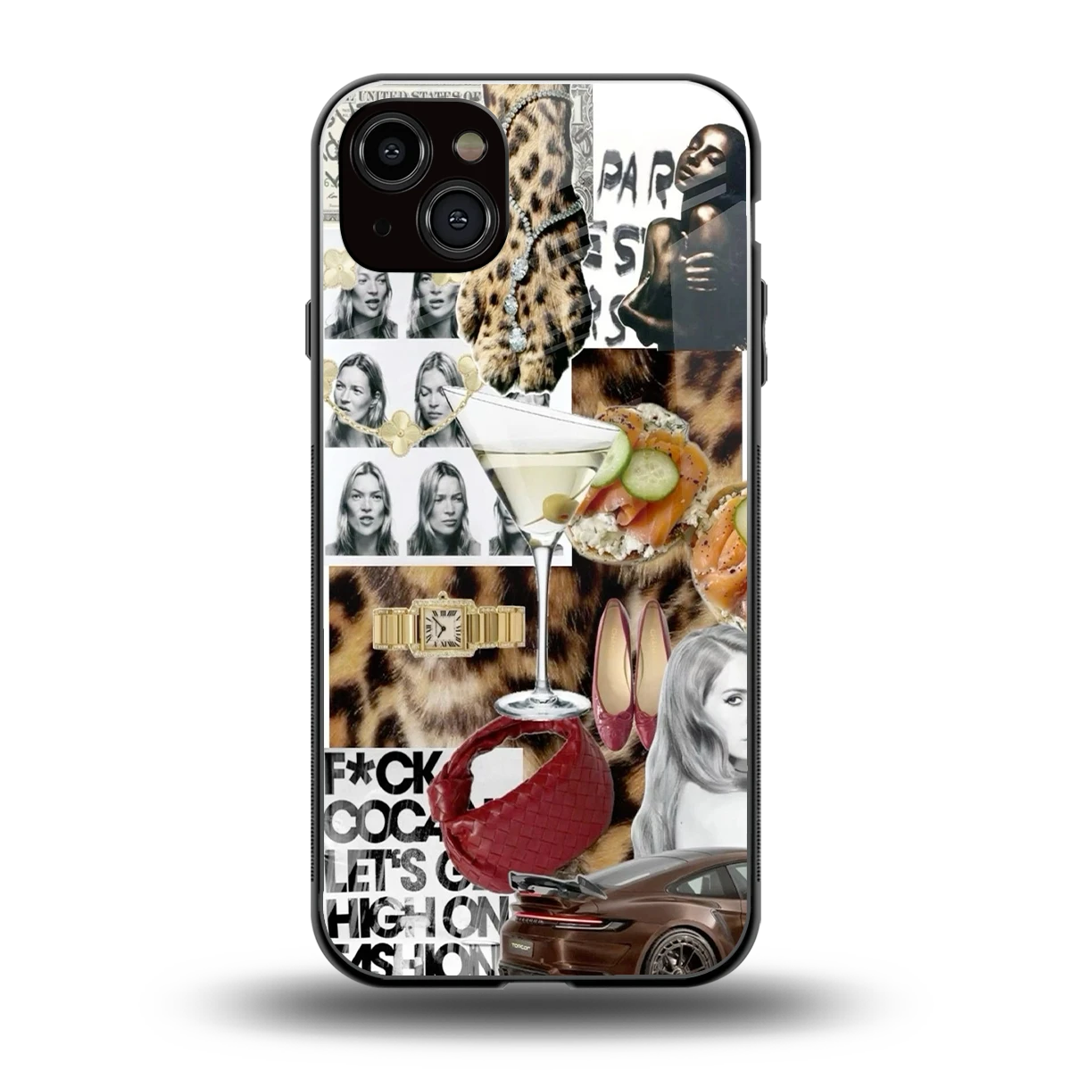 Old Money Mood back phone cover | glass case for iphone 14 plus