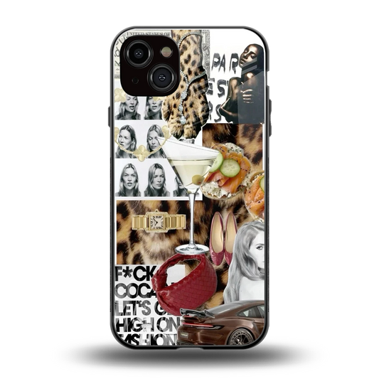 Old Money Mood back phone cover | glass case for iphone 14 plus