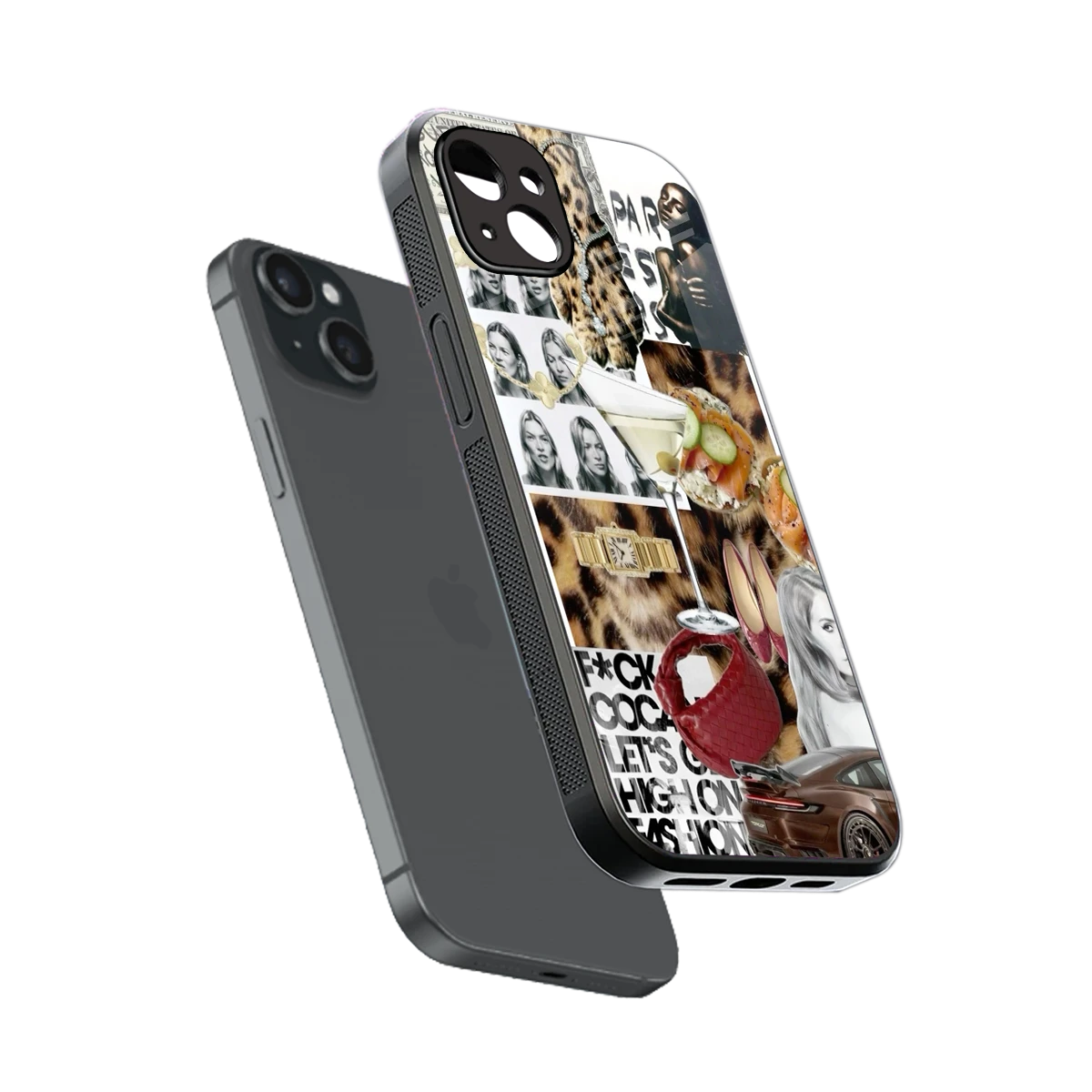 Old Money Mood sleek iphone 14 plus cover with tempered glass back and TPU edges