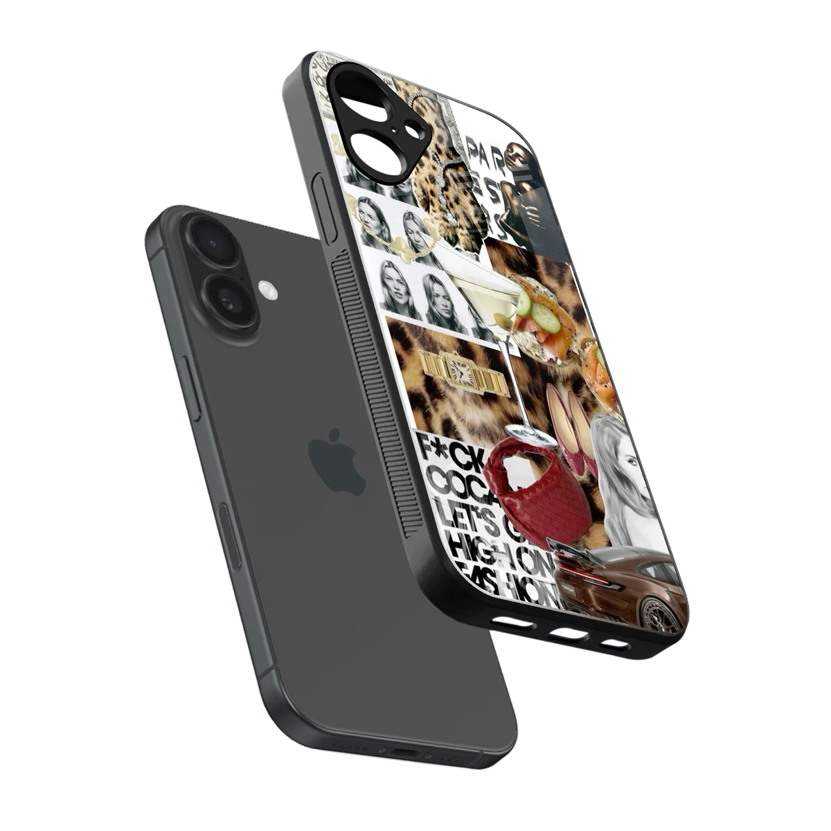 Old Money Mood sleek iPhone 16 cover with tempered glass back and TPU edges