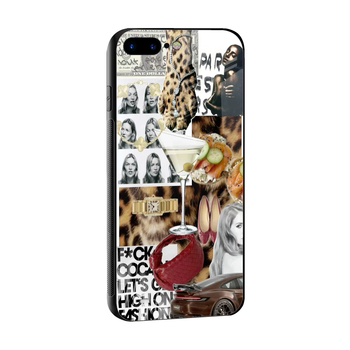 Old Money Mood sleek iphone 7 plus cover with tempered glass back and TPU edges