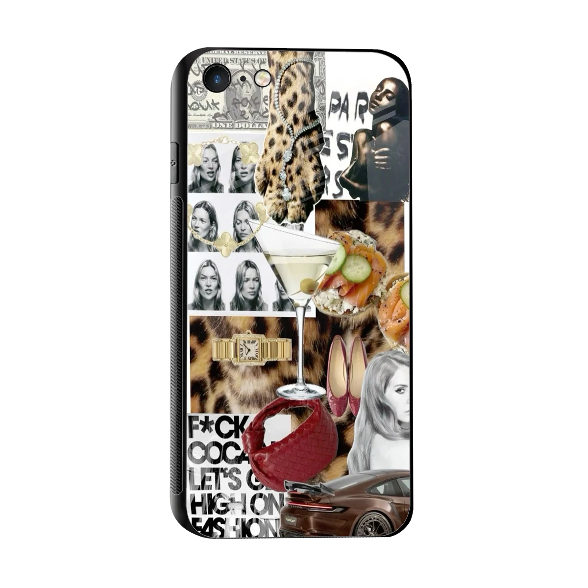 Old Money Mood sleek iphone 7 cover with tempered glass back and TPU edges