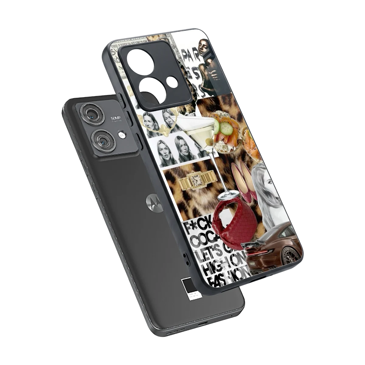 Old Money Mood sleek motorola edge 40 neo 5g cover with tempered glass back and TPU edges
