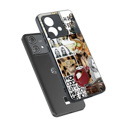 Old Money Mood sleek motorola edge 40 neo 5g cover with tempered glass back and TPU edges