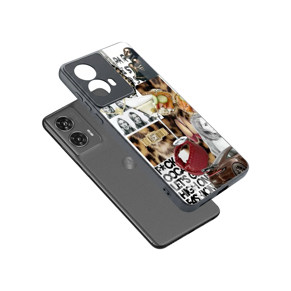 Old Money Mood sleek motorola edge 50 fusion cover with tempered glass back and TPU edges