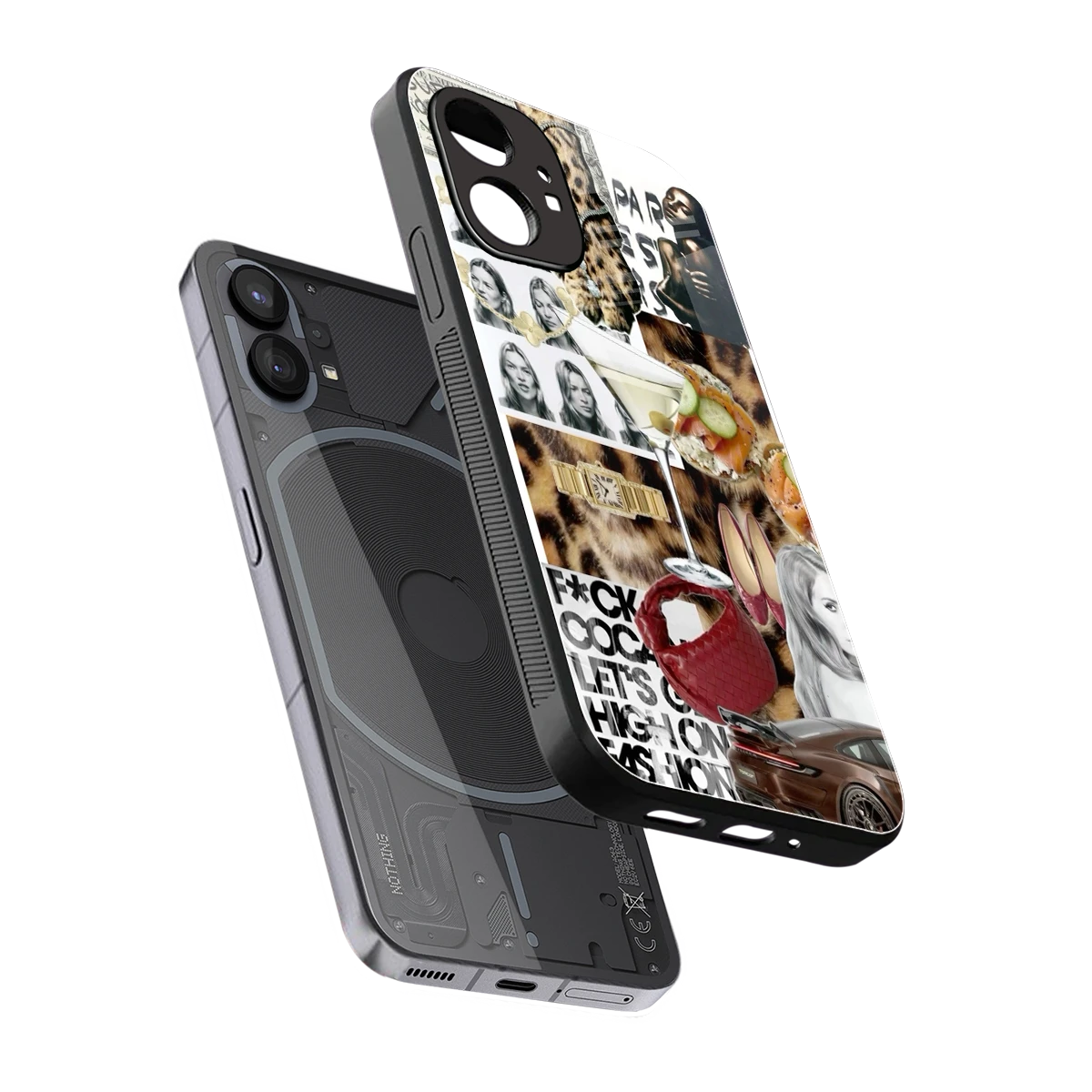 Old Money Mood sleek nothing phone 1 cover with tempered glass back and TPU edges