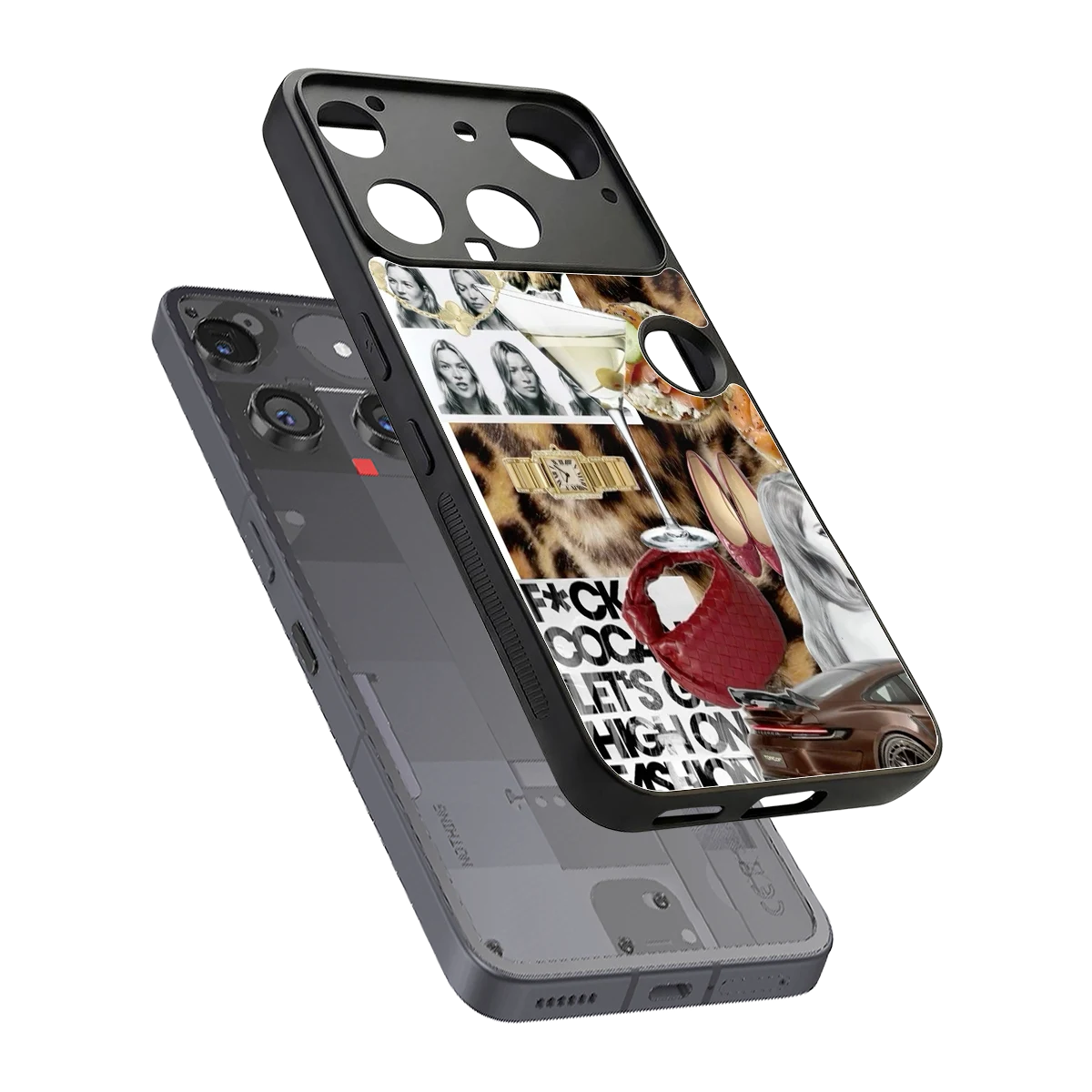 Old Money Mood sleek nothing phone 3 cover with tempered glass back and TPU edges