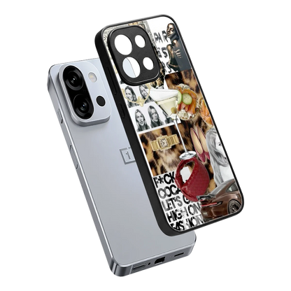 Old Money Mood sleek oneplus 13s cover with tempered glass back and TPU edges