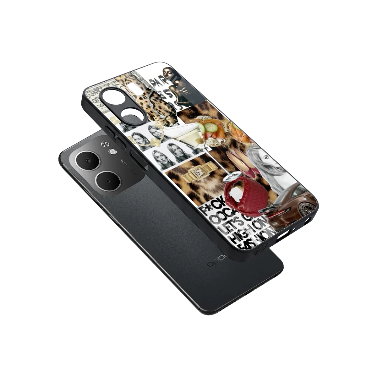 Old Money Mood sleek oppo a5x 5g cover with tempered glass back and TPU edges