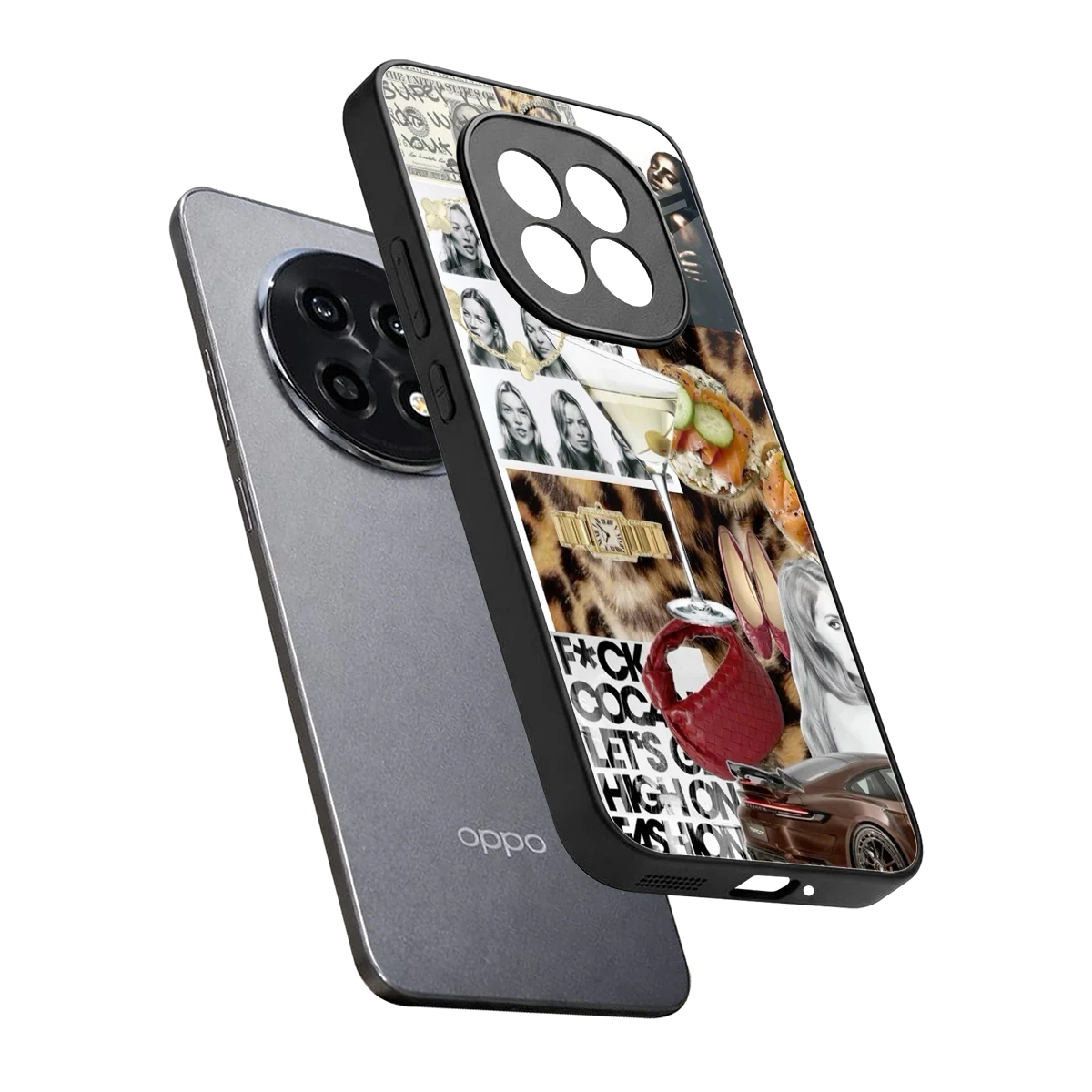 Old Money Mood sleek oppo f29 pro 5g cover with tempered glass back and TPU edges