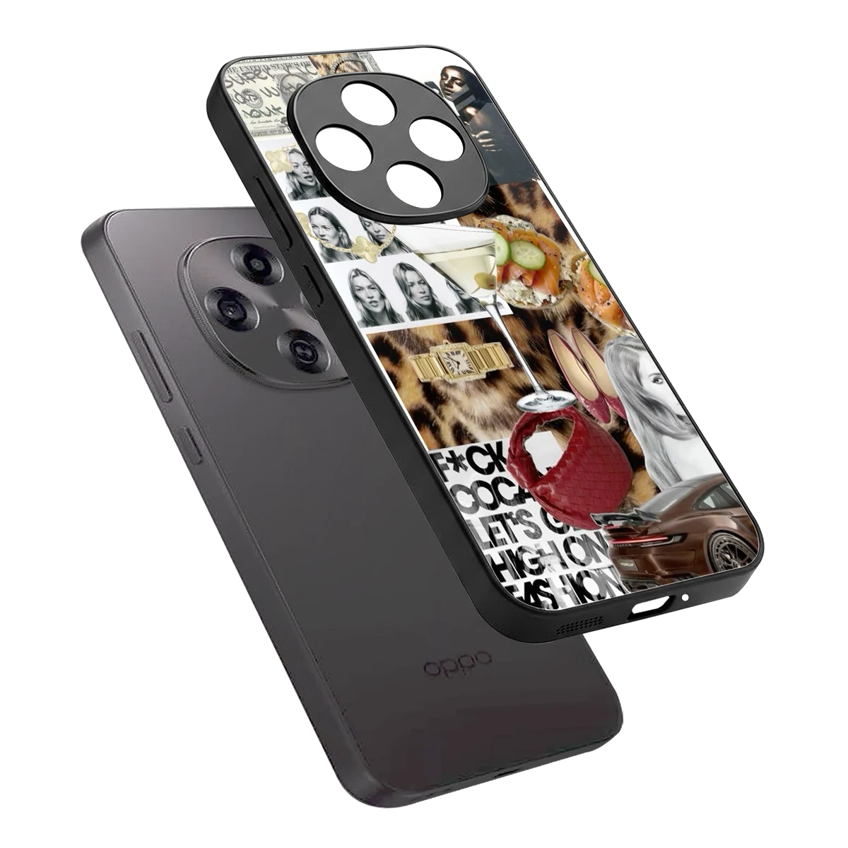 Old Money Mood sleek oppo f31 pro 5g cover with tempered glass back and TPU edges