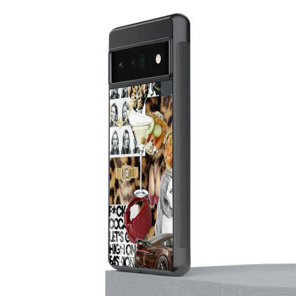 Old Money Mood stylish phone case for google pixel 6 pro | glossy glass and slim fit