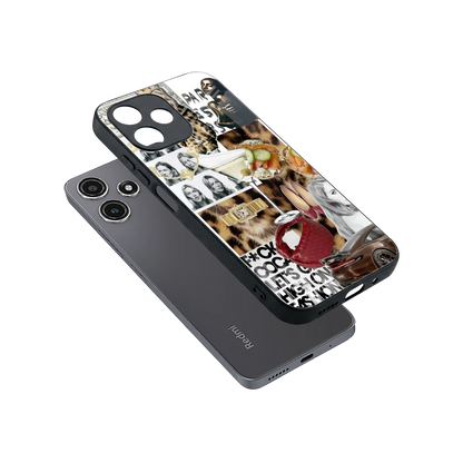 Old Money Mood sleek redmi 12 5g cover with tempered glass back and TPU edges