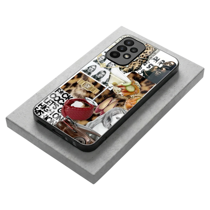 Old Money Mood stylish phone case for samsung galaxy a23 | glossy glass and slim fit
