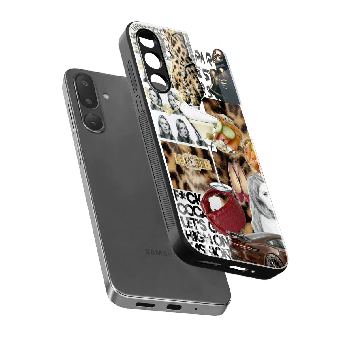 Old Money Mood sleek samsung galaxy m36 5g cover with tempered glass back and TPU edges