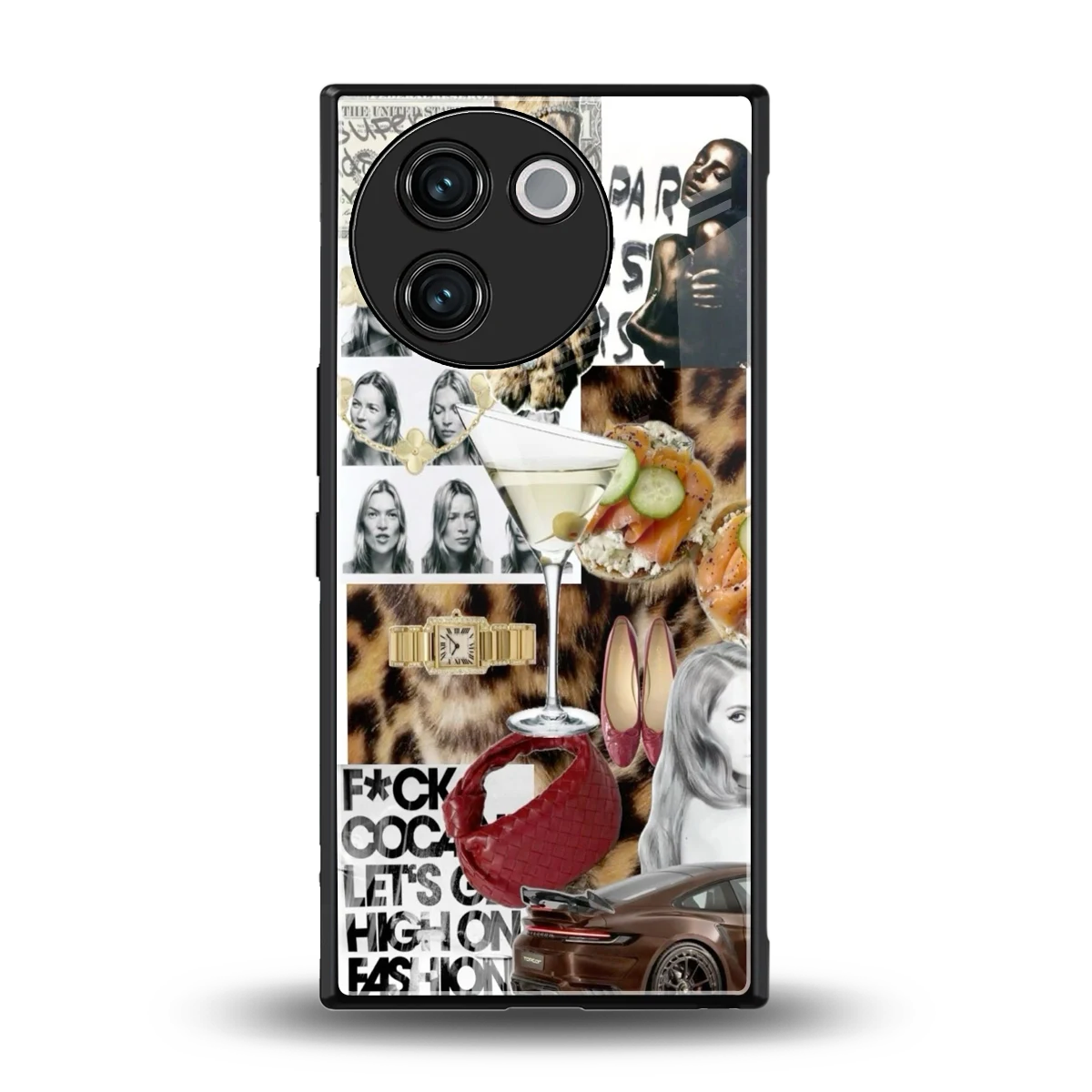 Old Money Mood back phone cover | glass case for vivo v30e