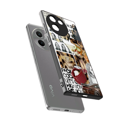 Old Money Mood sleek vivo v30e cover with tempered glass back and TPU edges