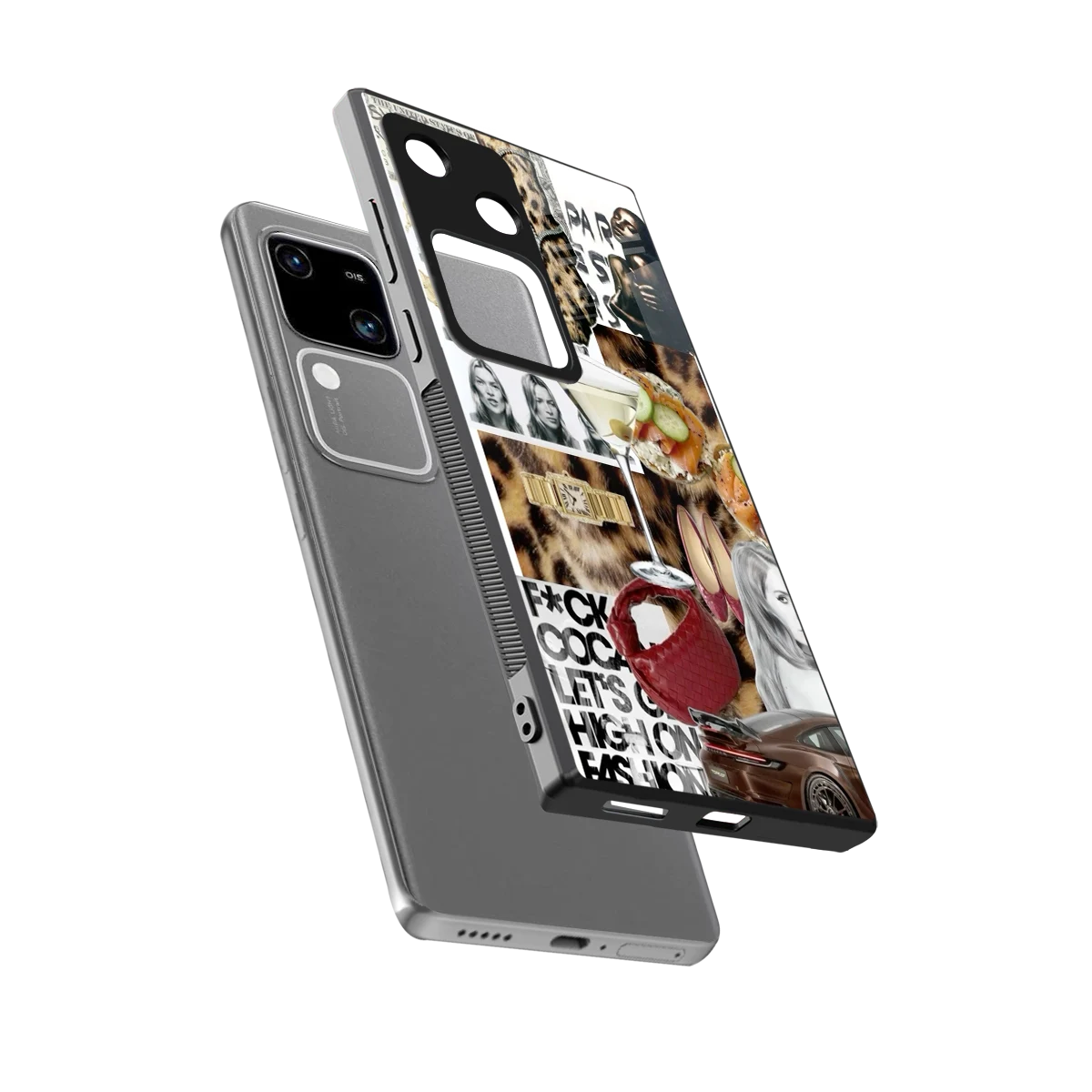 Old Money Mood sleek vivo v30 cover with tempered glass back and TPU edges