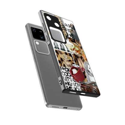 Old Money Mood sleek vivo v30 cover with tempered glass back and TPU edges