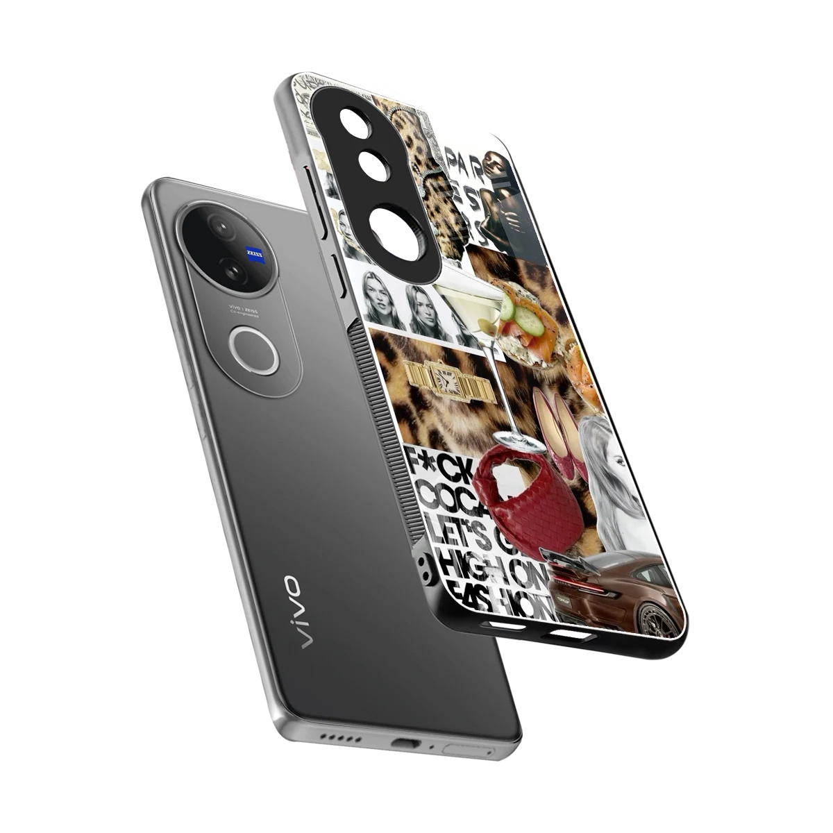 Old Money Mood sleek vivo v50 cover with tempered glass back and TPU edges