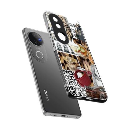 Old Money Mood sleek vivo v50 cover with tempered glass back and TPU edges